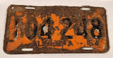 Vintage 1954 Alberta Farm Truck Black Letters Orange Vehicle License Plate 104 248