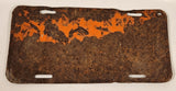 Vintage 1954 Alberta Farm Truck Black Letters Orange Vehicle License Plate 104 248