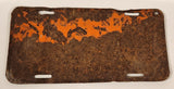 Vintage 1954 Alberta Farm Truck Black Letters Orange Vehicle License Plate 104 248