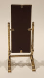 Vintage Pivoting Standing Floor Mirror Dollhouse Brass Miniature 4 1/2" Tall