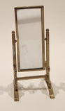 Vintage Pivoting Standing Floor Mirror Dollhouse Brass Miniature 4 1/2" Tall