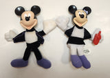 2001 McDonald's Disney House Of Mouse Minnie Mouse and Mickey Mouse 5 1/2" Tall Toy Plush Stuffed Characters Set of 2