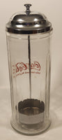 1992 Coca-Cola Delicious and Refreshing 11" Tall Glass and Metal Straw Holder