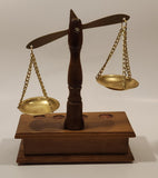 Vintage Wood Based Metal Dish Balance Weigh Scale