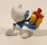 2023 Peyo The Smurfs Jokey Smurf with Present Gift 2 1/4" Tall Toy Figure