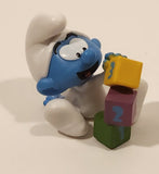 2023 Peyo The Smurfs Baby Smurf with Number Blocks 1 1/2" Tall Toy Figure