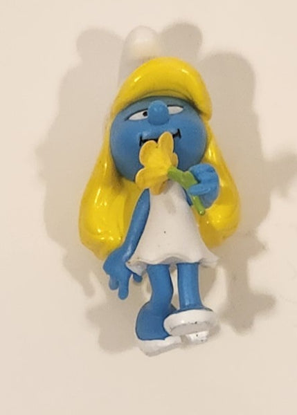2023 Peyo The Smurfs Smurfette with Yellow Flower 2 1/8" Tall Toy Figure