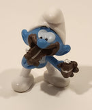 2023 Peyo The Smurfs Greedy Smurf Eating Cake 2 1/8" Tall Toy Figure