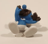 2023 Peyo The Smurfs Greedy Smurf Eating Cake 2 1/8" Tall Toy Figure