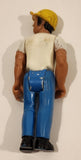 Vintage 1974 Fisher Price Construction Worker in White Shirt 3 3/4" Tall Toy Action Figure