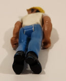 Vintage 1974 Fisher Price Construction Worker in White Shirt 3 3/4" Tall Toy Action Figure
