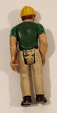Vintage 1974 Fisher Price Construction Worker in Green Shirt 3 3/4" Tall Toy Action Figure