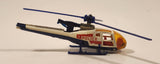 Vintage Majorette Gazelle Police Rescue Helicopter White Die Cast Toy Aircraft Vehicle Missing The Rotor