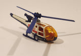 Vintage Majorette Gazelle Police Rescue Helicopter White Die Cast Toy Aircraft Vehicle Missing The Rotor