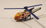 Vintage Majorette Gazelle Police Rescue Helicopter White Die Cast Toy Aircraft Vehicle Missing The Rotor