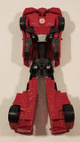 2015 Hasbro Transformers 3 Step Changer Sideswipe Robots in Disguise Red 8 1/2" Tall Plastic Toy Figure Car