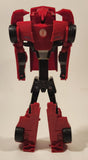 2015 Hasbro Transformers 3 Step Changer Sideswipe Robots in Disguise Red 8 1/2" Tall Plastic Toy Figure Car