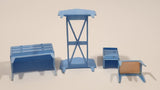 Vintage 1960s Blue and Pink Bedroom Furniture Miniature Plastic Dollhouse Toys Made in Hong Kong