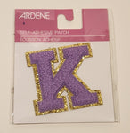 Ardene Gold Glitter Purple Letter K Self Adhesive Patch New in Package