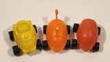 Vintage 1960s Futuristic Looking Red, Orange, Yellow Plastic Toy Car Vehicles Made in Hong Kong