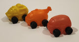 Vintage 1960s Futuristic Looking Red, Orange, Yellow Plastic Toy Car Vehicles Made in Hong Kong
