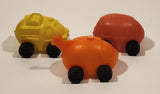 Vintage 1960s Futuristic Looking Red, Orange, Yellow Plastic Toy Car Vehicles Made in Hong Kong