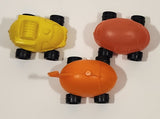 Vintage 1960s Futuristic Looking Red, Orange, Yellow Plastic Toy Car Vehicles Made in Hong Kong