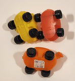 Vintage 1960s Futuristic Looking Red, Orange, Yellow Plastic Toy Car Vehicles Made in Hong Kong