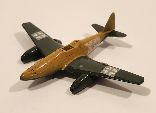 Lintoy Messerschmitt ME-262 Green and Beige WWII Die Cast Toy Aircraft