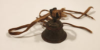 Vintage Sarna India Holiday Cheer Atomic Stars Engraved Miniature Brass Bell