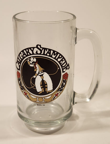 Vintage 1975 Calgary Stampede Glass Beer Mug Cup