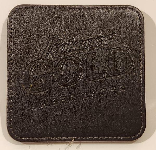 Kokanee Gold Amber Lager Dark Brown Leather Beverage Drink Coaster