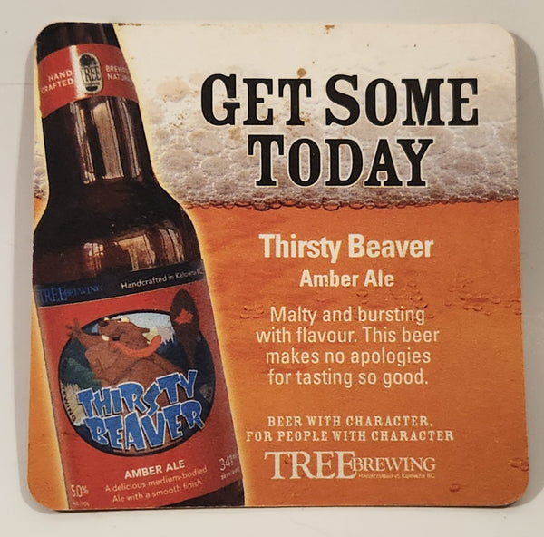 Tree Brewing Kelowna BC Thirsty Beaver Paper Beverage Drink Coaster