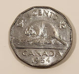 1954 Canada 5 Cents Nickel Coin