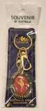 Souvenir of Australia Gold Kangaroo Red and Green Enamel Metal Keychain New in Package