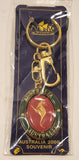 Souvenir of Australia Gold Kangaroo Red and Green Enamel Metal Keychain New in Package