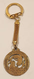 Vintage Pisces Feb 16 Mar 21 Prudent Industrious Imaginative Gold Tone Metal Keychain