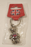 Elgate United Kingdom British Teddy Bear Silver Look Metal Keychain Keyring New in Package