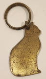 Vintage Cat Shaped Brass Keychain
