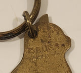 Vintage Cat Shaped Brass Keychain