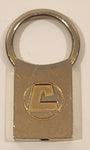 Vintage C Brass Look Pull Spring Keychain