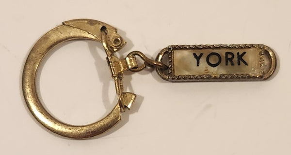 Vintage York England Brass Gold Look Keychain