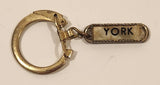 Vintage York England Brass Gold Look Keychain
