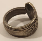 Vintage 1930s Ornate Flower Engraved Silver Plate Ring