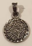 Vintage Mexican Mayan Calendar Sterling Silver Pendant