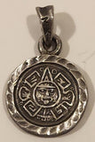 Vintage Mexican Mayan Calendar Sterling Silver Pendant