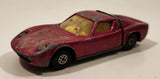 Vintage 1978 Lesney Matchbox Speed Kings K-24 Lamborghini Miura Pink Die Cast Toy Car Vehicle