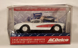 Kinsmart 1957 Chevrolet Corvette AC Delco White Pull Back Die Cast Toy Car Vehicle New in Box