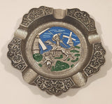Vintage Dutch Knight with Windmills Enamel Metal Cigarette Ashtray