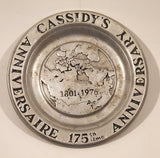 Vintage 1801-1976 Cassidy's 175th Anniversary RWP Pewter Metal Cigarette Ashtray